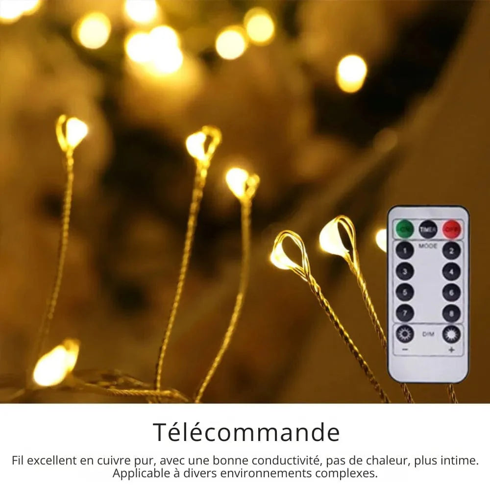 Festone di illuminazione a filo di rame a led